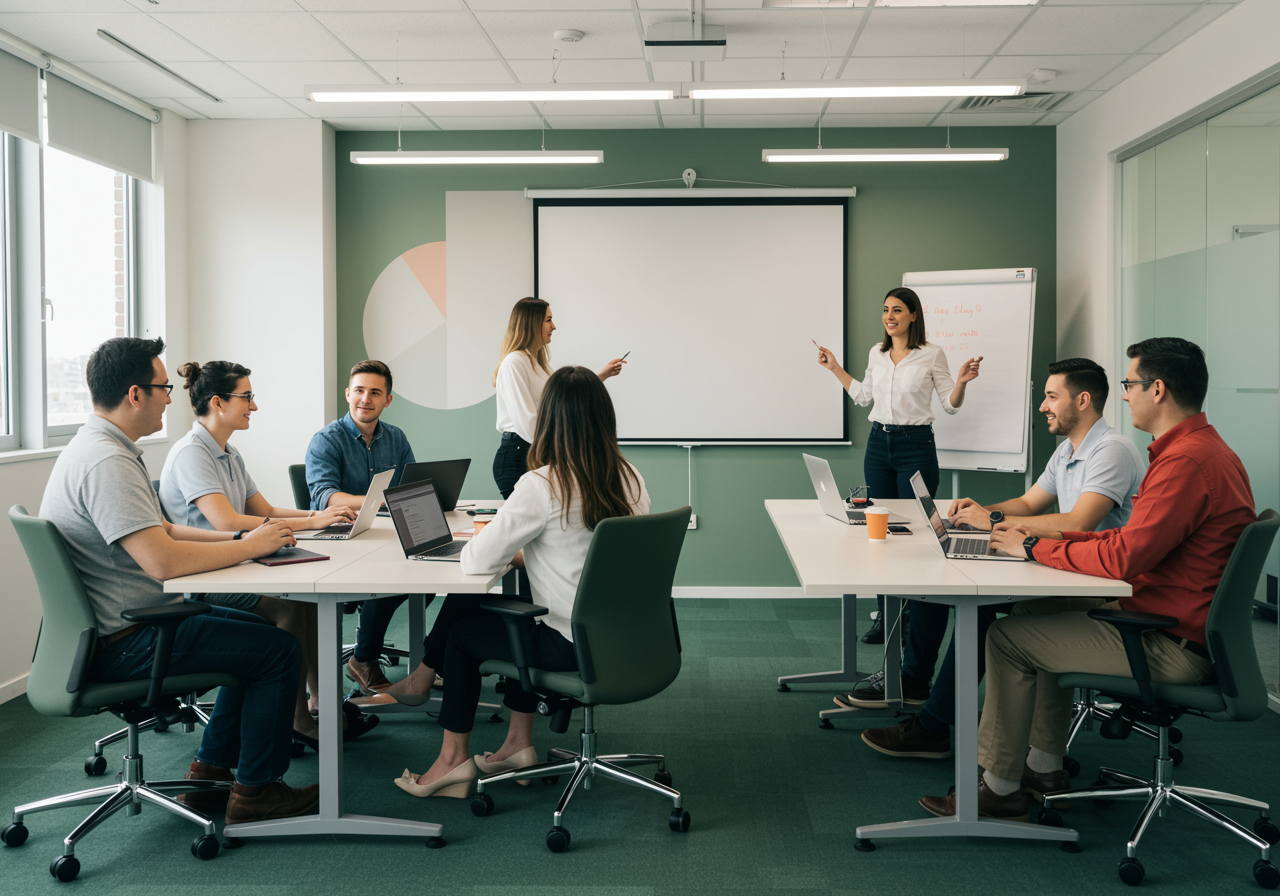 Corporate training team earning verifiable credentials